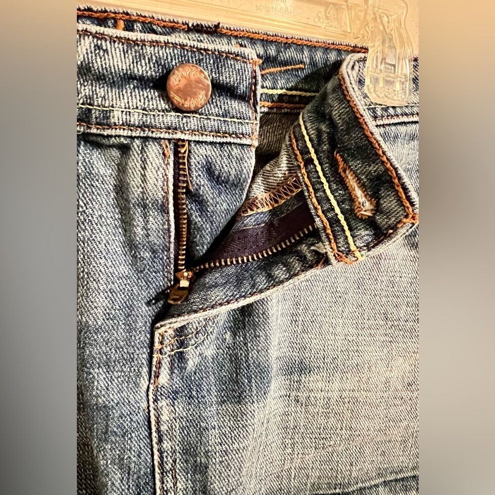 Women’s/Junior’s Vintage Hippie Brand Denim Jean Raw Hem Mini Skirt Size 27 or 5 - Picture 6 of 14